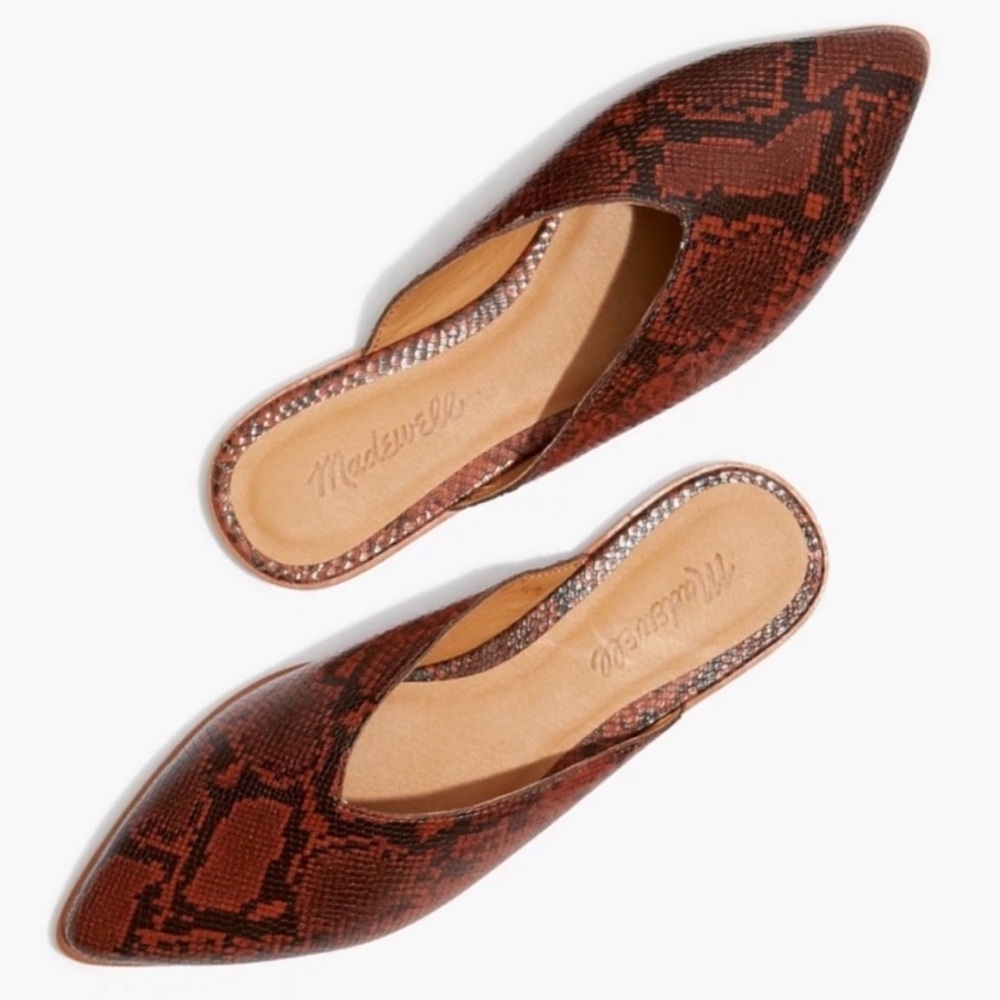 Madewell Emilia Women's Brown Snake Print Mules